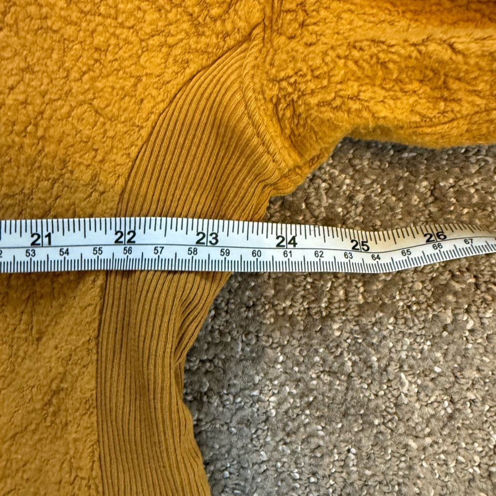 Aerie Coziest Crew Sherpa Velour Oversized Side Slit Sweatshirt Size M - Picture 9 of 11